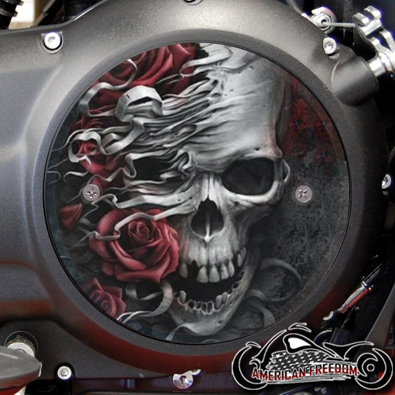 Victory Derby Cover - Ribboned Rose Skull
